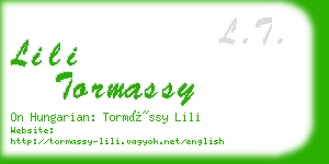 lili tormassy business card